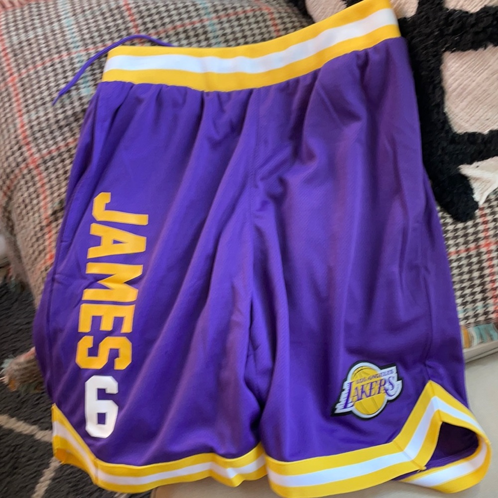 Lebron James NBA LA LAKERS shorts Medium BNWT 6